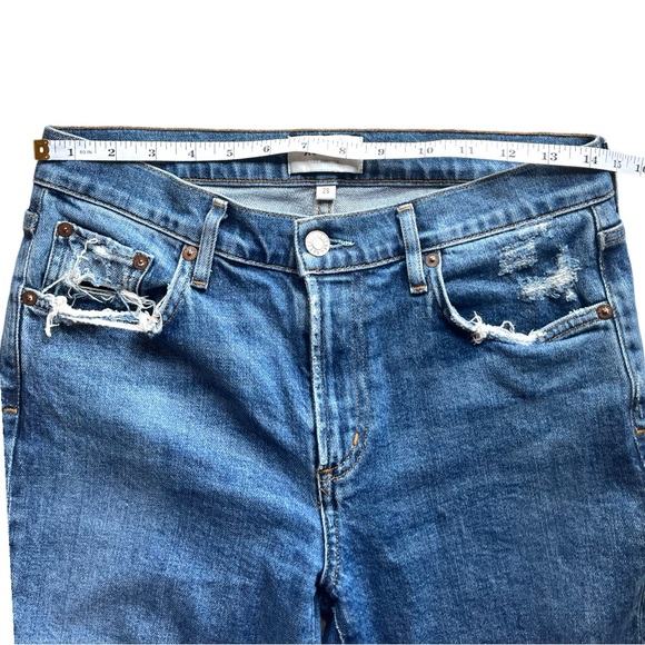 AGOLDE Toni Mid Rise Jean in Medium Wash with Light Distressing - Picture 10 of 13